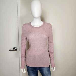 Lord & Taylor Light Pink Speckled Cashmere Sweater Sz S